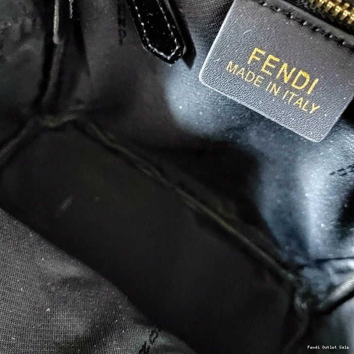 Cheap Fendi FF Nappa Mini Black In Motif Leather Backpack 0811